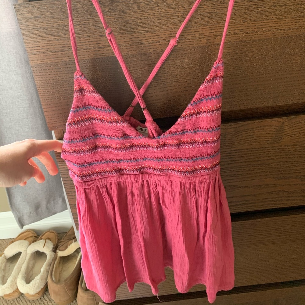 Cross back tank top